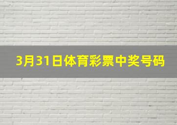 3月31日体育彩票中奖号码