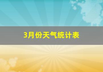 3月份天气统计表