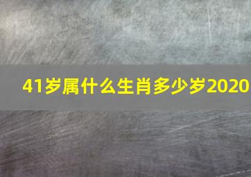 41岁属什么生肖多少岁2020