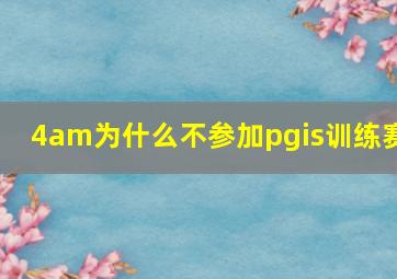 4am为什么不参加pgis训练赛