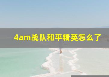 4am战队和平精英怎么了