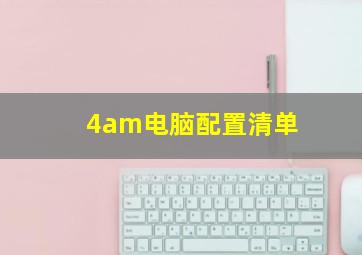 4am电脑配置清单