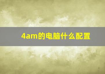 4am的电脑什么配置