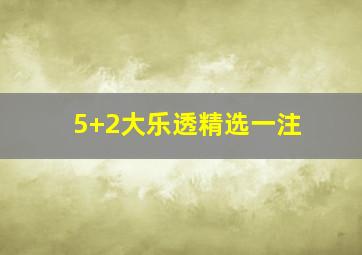 5+2大乐透精选一注