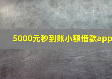 5000元秒到账小额借款app