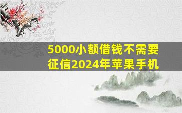 5000小额借钱不需要征信2024年苹果手机