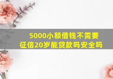 5000小额借钱不需要征信20岁能贷款吗安全吗