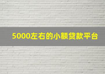 5000左右的小额贷款平台