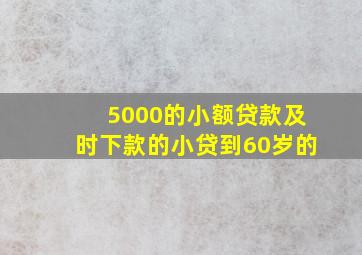 5000的小额贷款及时下款的小贷到60岁的