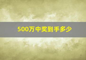 500万中奖到手多少