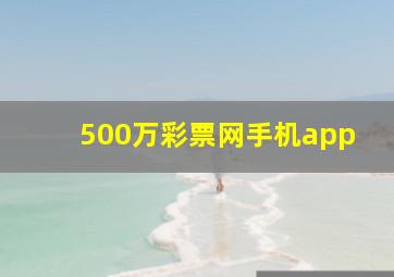 500万彩票网手机app