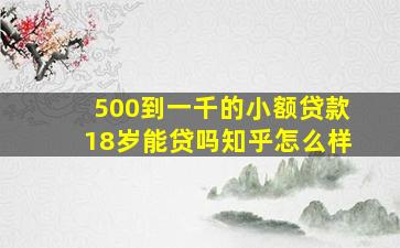 500到一千的小额贷款18岁能贷吗知乎怎么样