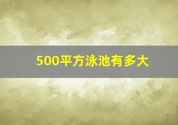 500平方泳池有多大