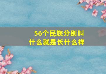 56个民族分别叫什么就是长什么样