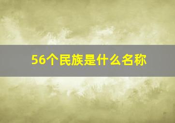 56个民族是什么名称