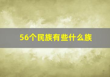 56个民族有些什么族