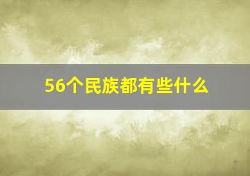 56个民族都有些什么