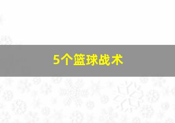 5个篮球战术