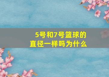 5号和7号篮球的直径一样吗为什么