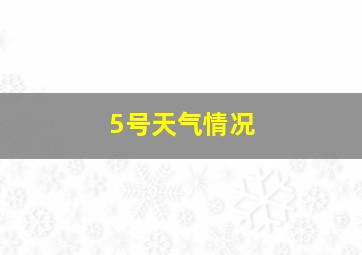 5号天气情况