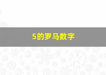 5的罗马数字