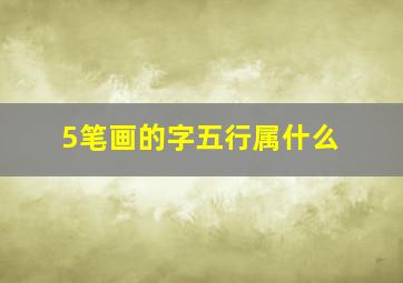 5笔画的字五行属什么