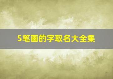 5笔画的字取名大全集