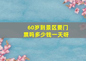 60岁到景区要门票吗多少钱一天呀