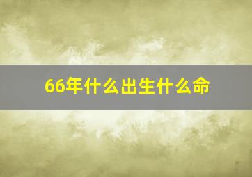 66年什么出生什么命