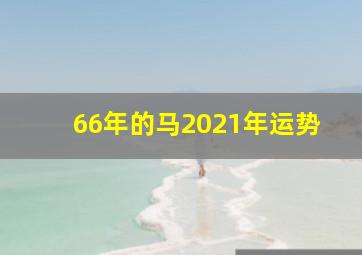 66年的马2021年运势