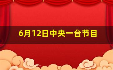 6月12日中央一台节目