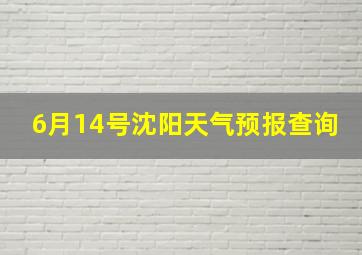 6月14号沈阳天气预报查询