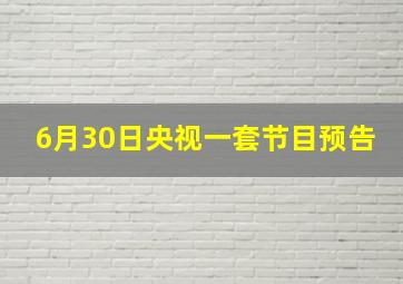 6月30日央视一套节目预告