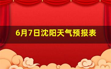 6月7日沈阳天气预报表