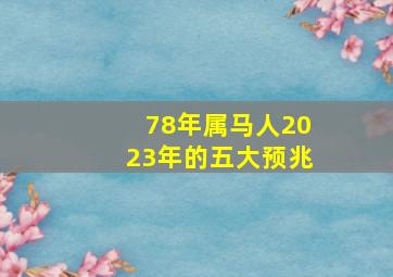 78年属马人2023年的五大预兆