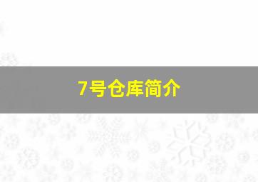 7号仓库简介