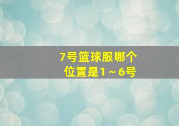 7号篮球服哪个位置是1～6号