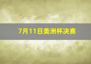 7月11日美洲杯决赛