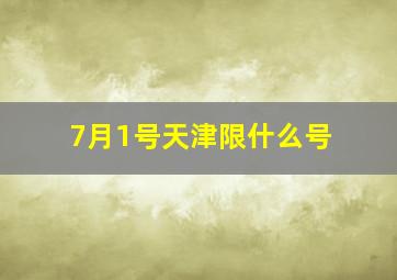 7月1号天津限什么号