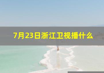 7月23日浙江卫视播什么