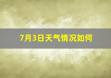 7月3日天气情况如何