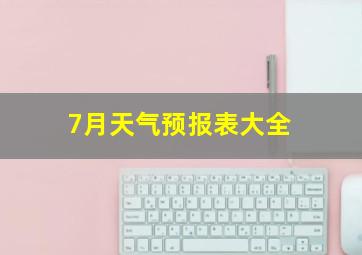 7月天气预报表大全