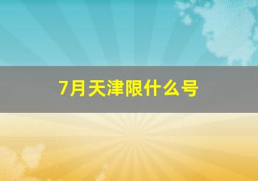 7月天津限什么号