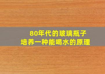 80年代的玻璃瓶子培养一种能喝水的原理