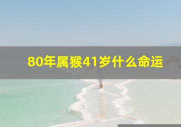 80年属猴41岁什么命运