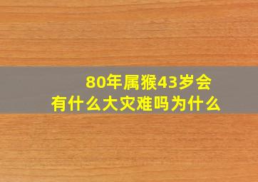 80年属猴43岁会有什么大灾难吗为什么