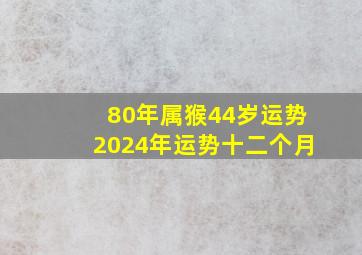 80年属猴44岁运势2024年运势十二个月