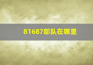 81687部队在哪里