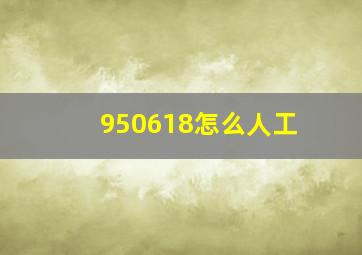 950618怎么人工