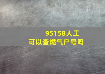 95158人工可以查燃气户号吗